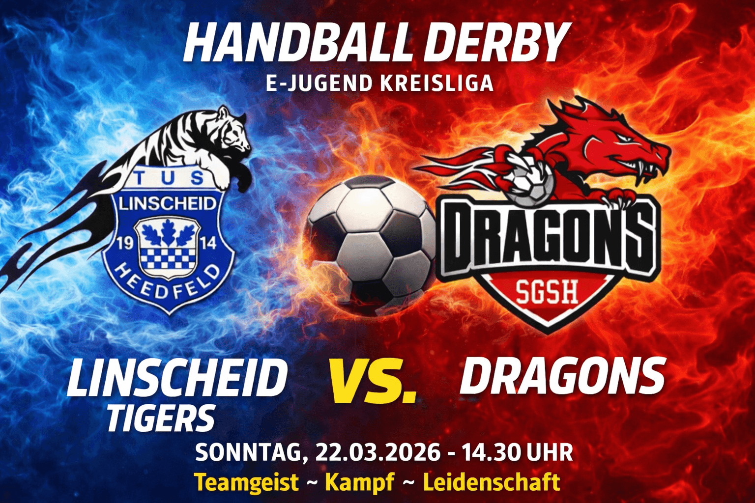 Heimderby der E1 gegen die SGSH Dragons E1 - Bild 1